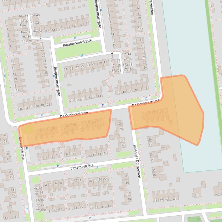 Kaart van postcodegebied 9104EX.