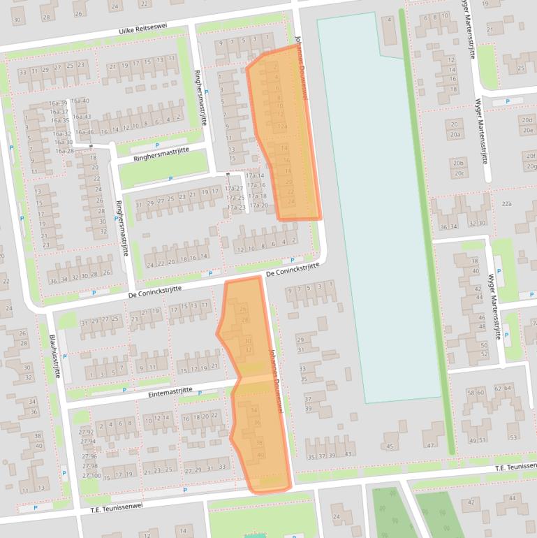 Kaart van postcodegebied 9104GE.