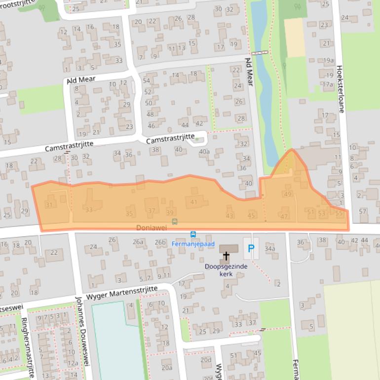 Kaart van postcodegebied 9104GH.