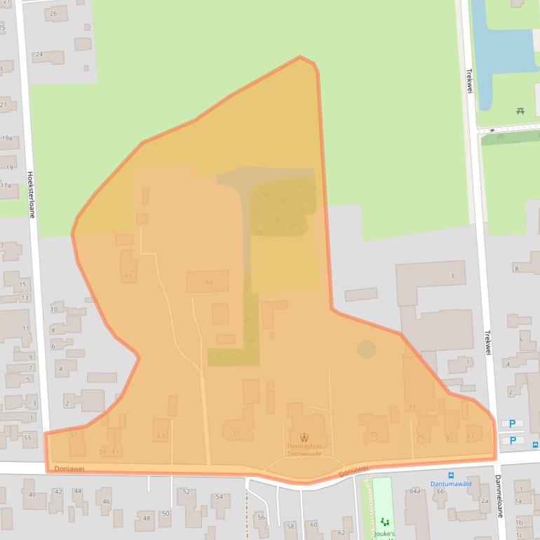 Kaart van postcodegebied 9104GJ.