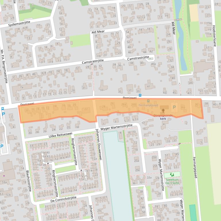 Kaart van postcodegebied 9104GM.