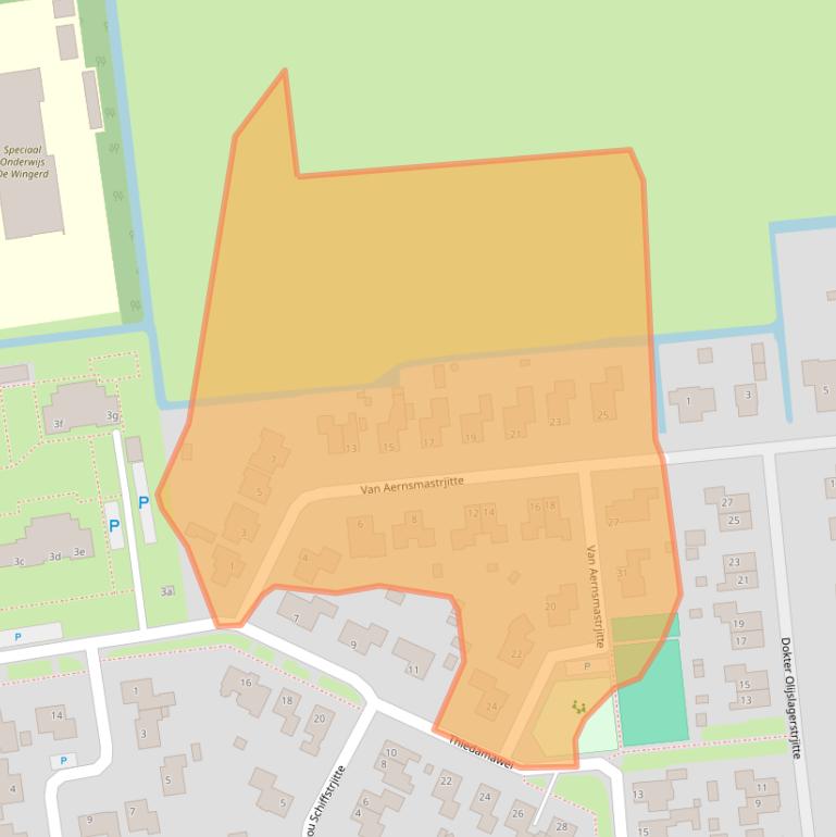 Kaart van postcodegebied 9104HG.