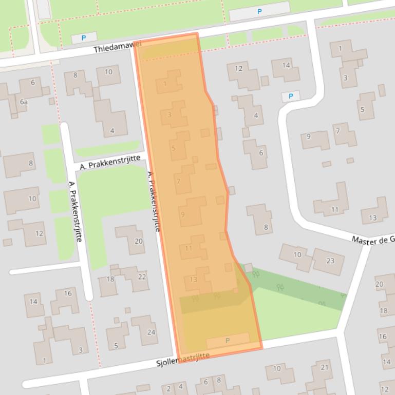 Kaart van postcodegebied 9104HS.