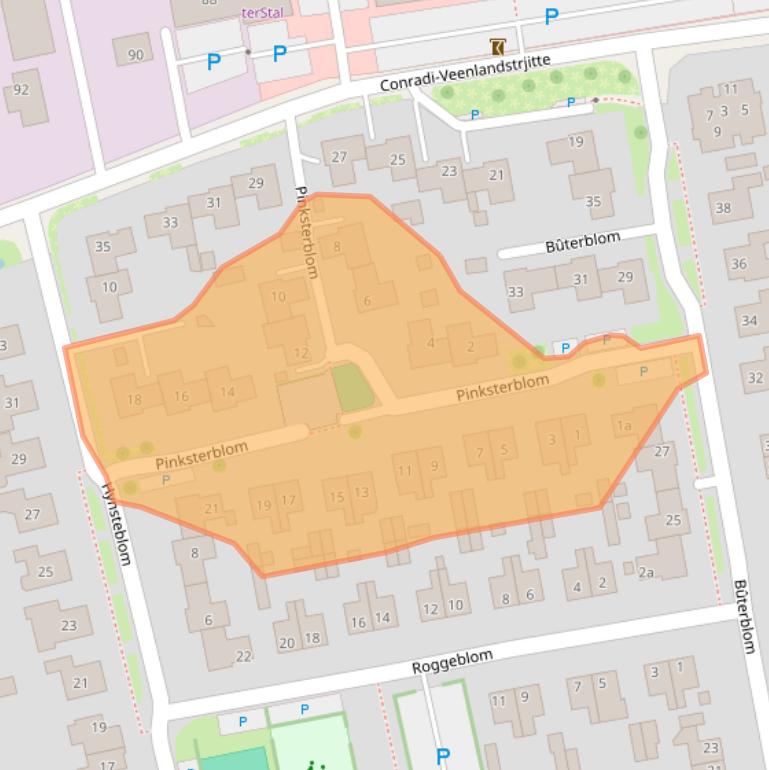 Kaart van postcodegebied 9104HW.
