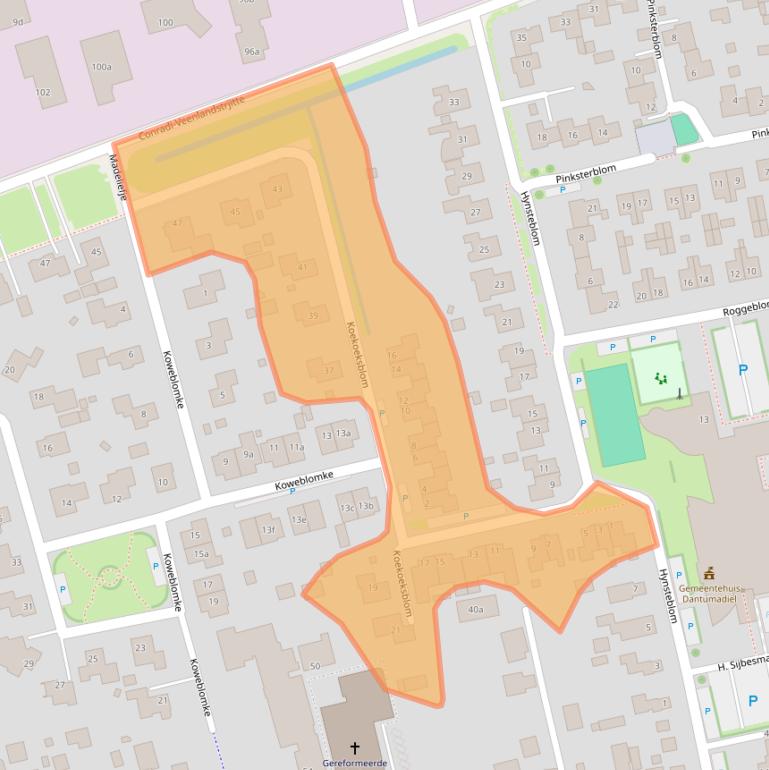 Kaart van postcodegebied 9104HZ.