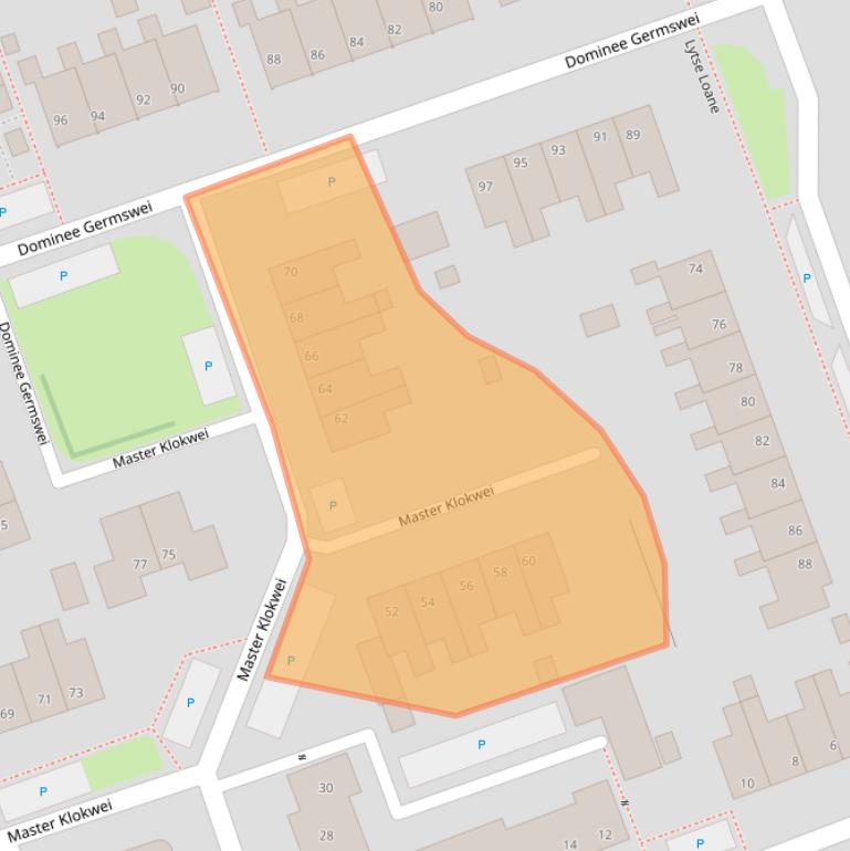 Kaart van postcodegebied 9104JJ.