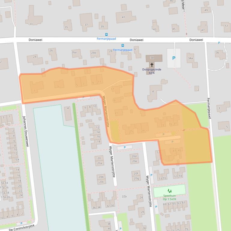 Kaart van postcodegebied 9104JL.