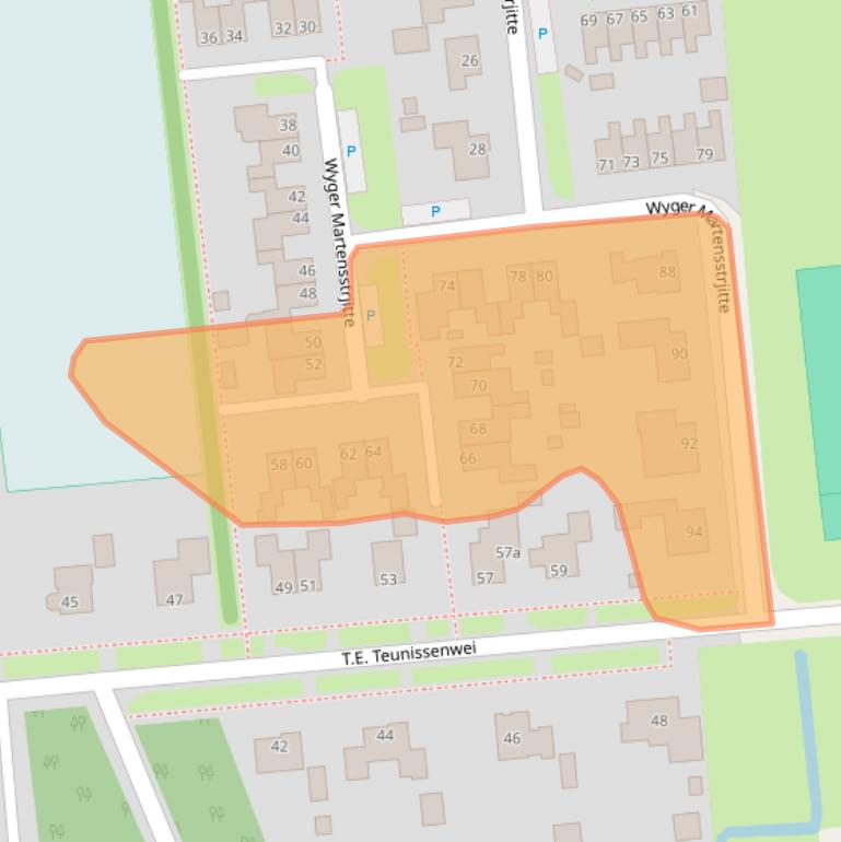 Kaart van postcodegebied 9104JN.
