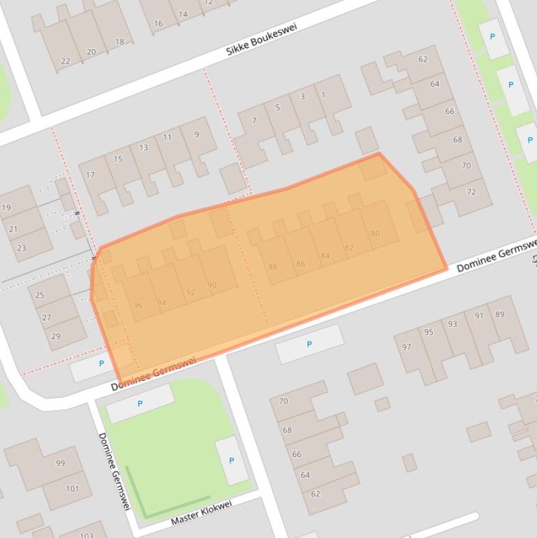 Kaart van postcodegebied 9104JZ.