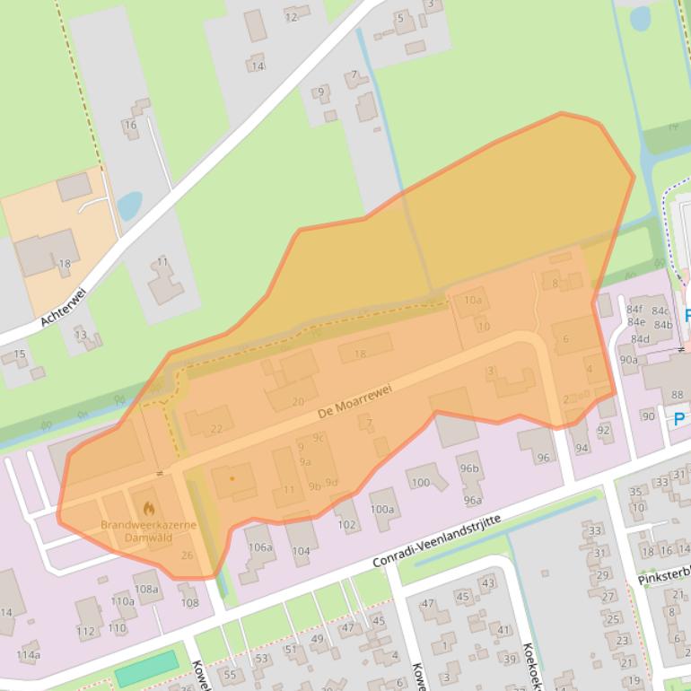 Kaart van postcodegebied 9104LA.