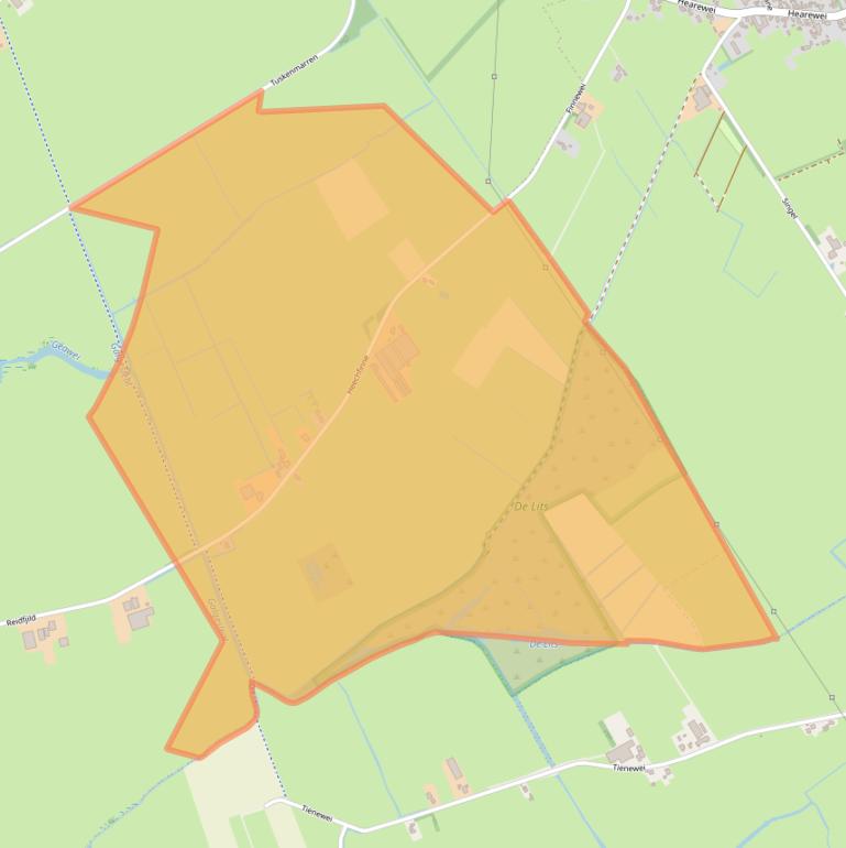 Kaart van postcodegebied 9105AN.