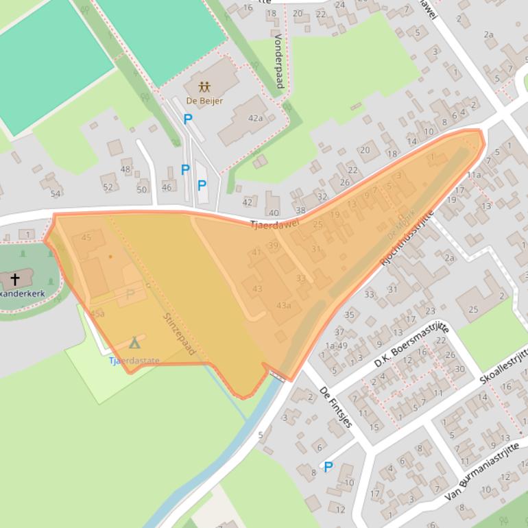 Kaart van postcodegebied 9105KD.