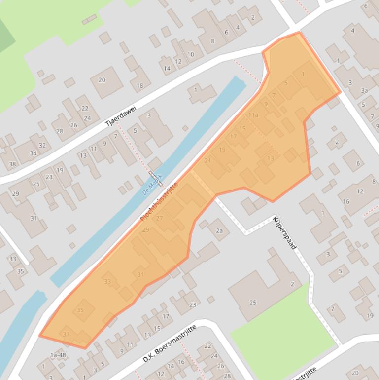 Kaart van postcodegebied 9105KH.