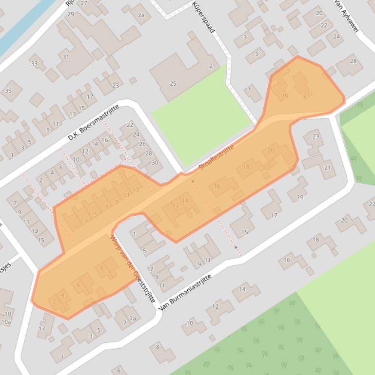 Kaart van postcodegebied 9105KP.