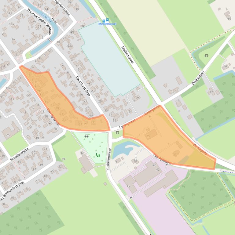 Kaart van postcodegebied 9105KS.