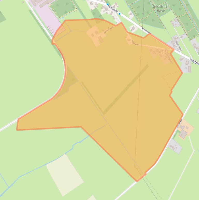 Kaart van postcodegebied 9105KW.