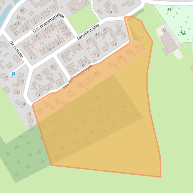 Kaart van postcodegebied 9105LD.