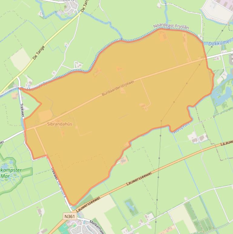 Kaart van postcodegebied 9106GA.