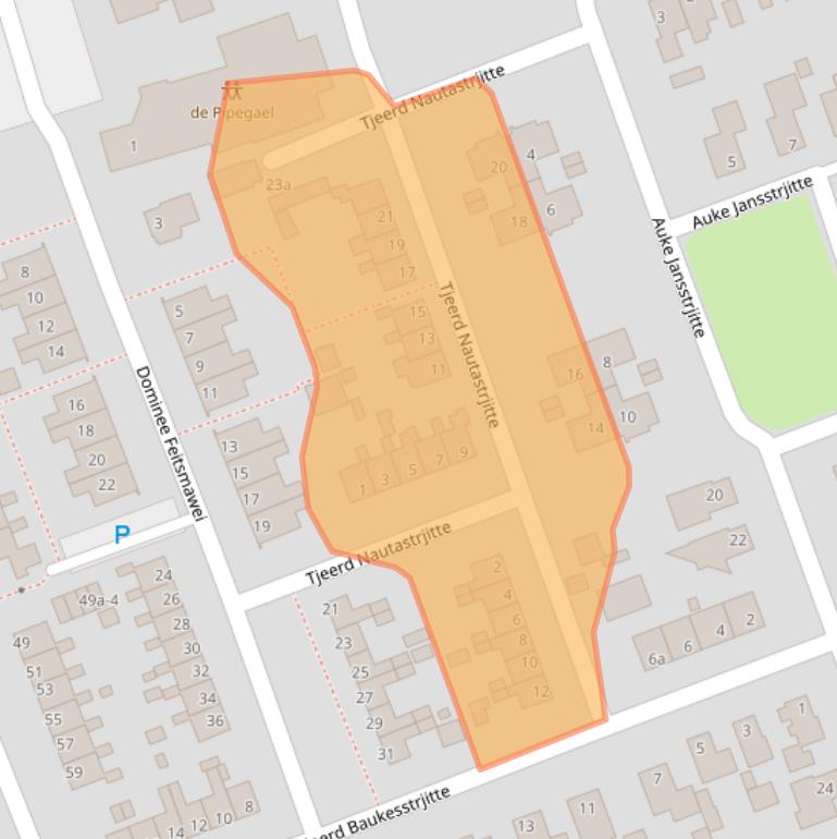 Kaart van postcodegebied 9108NJ.