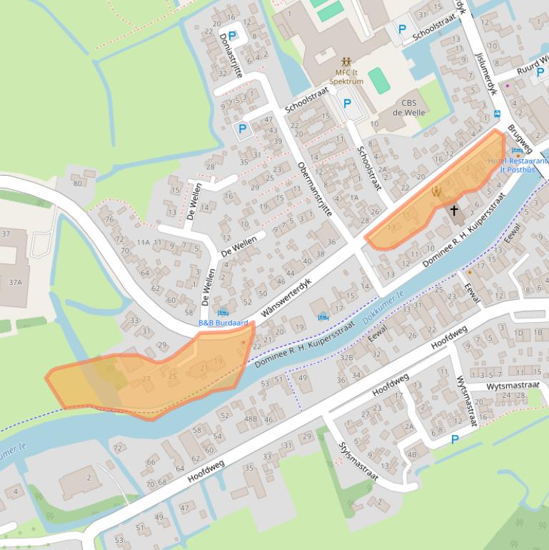 Kaart van postcodegebied 9111HD.