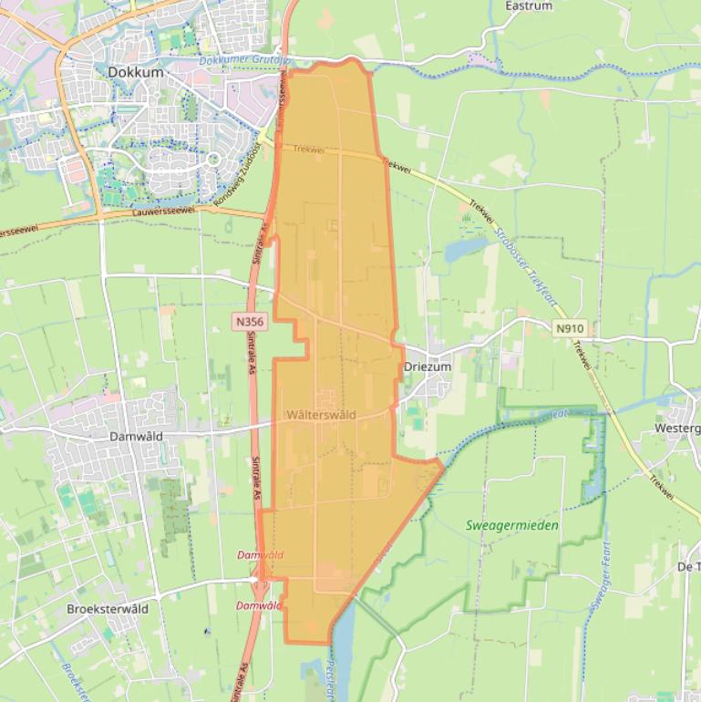 Kaart van postcodegebied 9113.