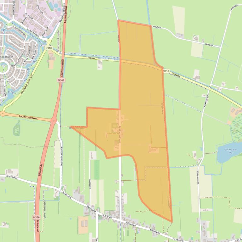 Kaart van postcodegebied 9113AP.