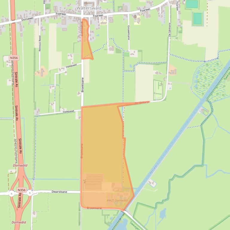 Kaart van postcodegebied 9113AV.