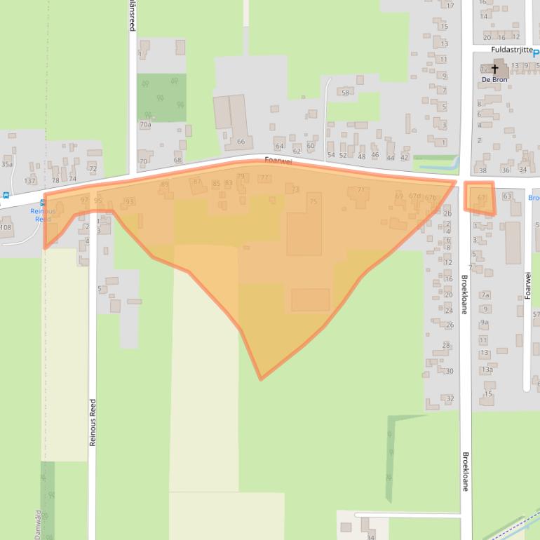 Kaart van postcodegebied 9113PC.