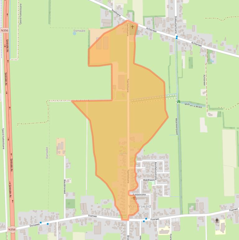 Kaart van postcodegebied 9113PJ.