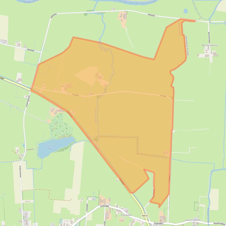 Kaart van postcodegebied 9114AB.