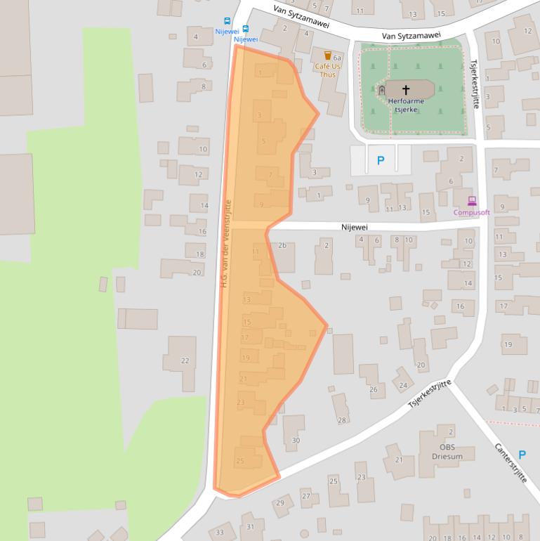 Kaart van postcodegebied 9114RP.