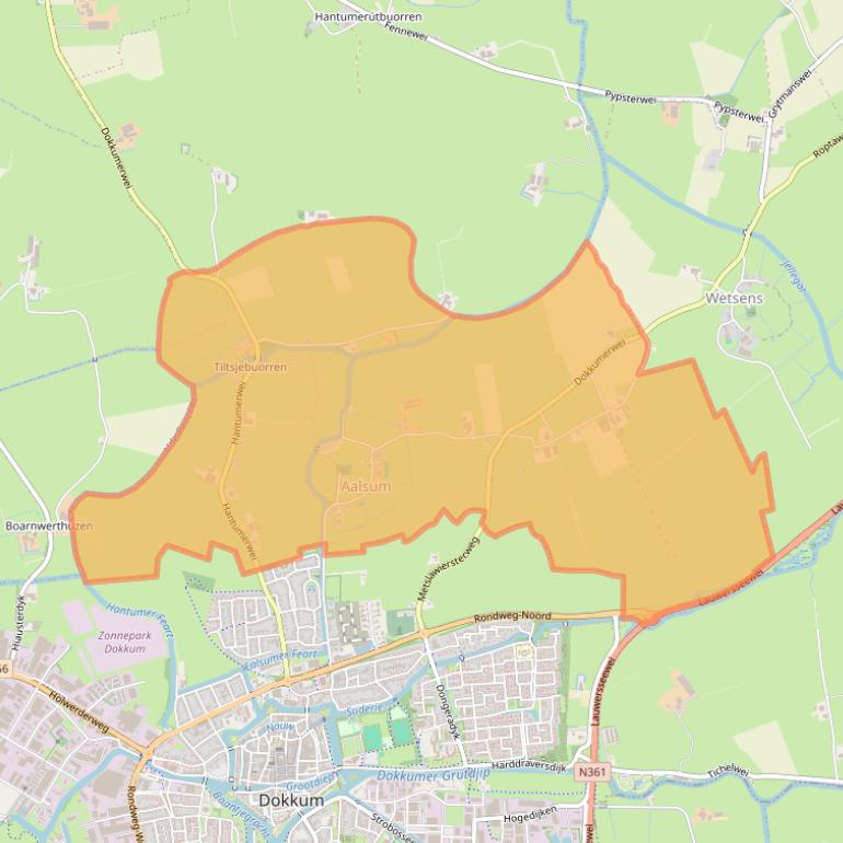 Kaart van postcodegebied 9121.