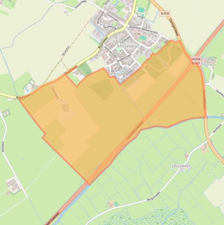 Kaart van postcodegebied 9123KC.