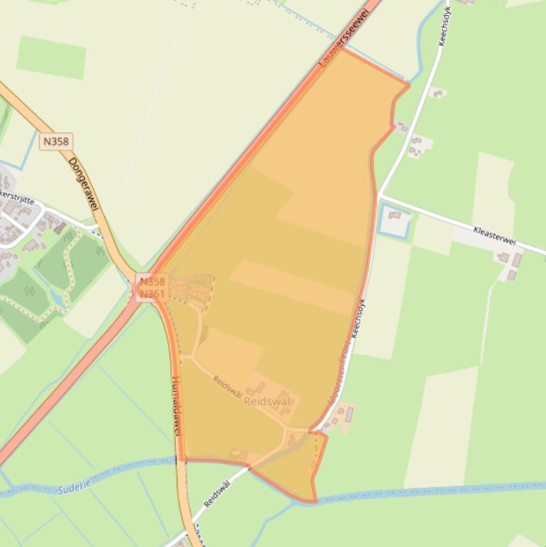 Kaart van postcodegebied 9123KD.