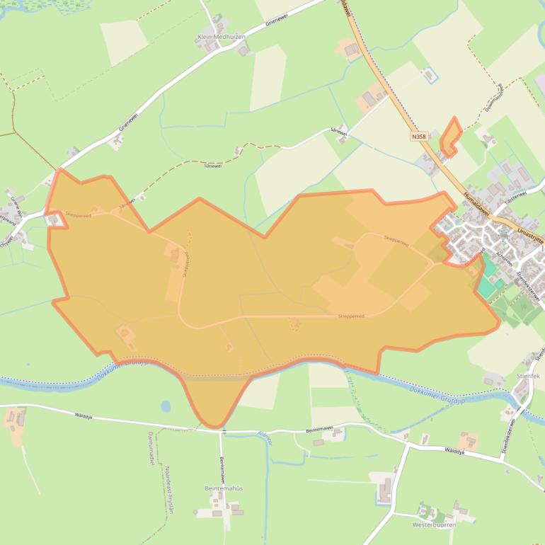 Kaart van postcodegebied 9131ED.