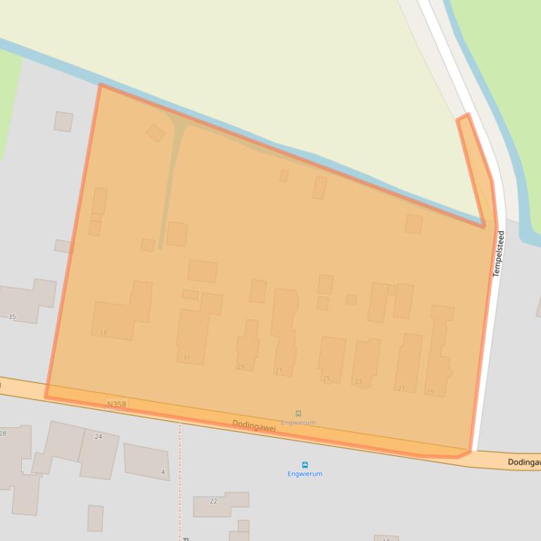 Kaart van postcodegebied 9132EB.