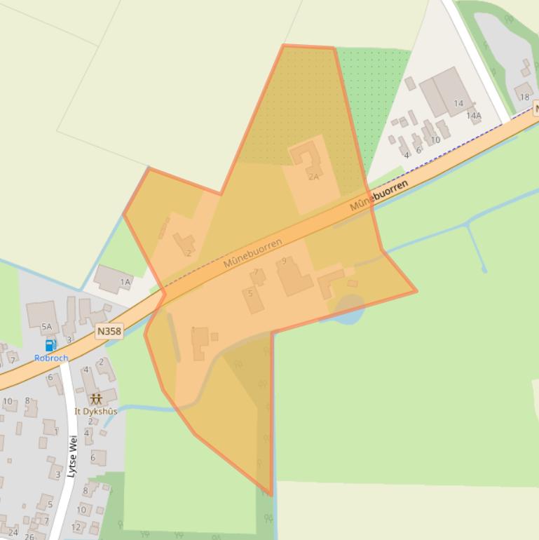 Kaart van postcodegebied 9132EG.