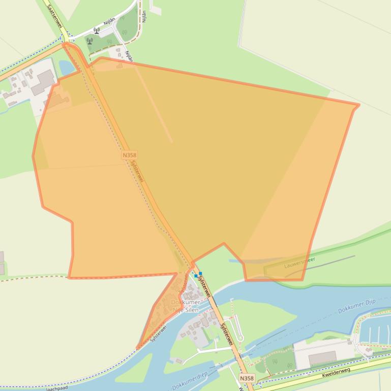 Kaart van postcodegebied 9132EK.