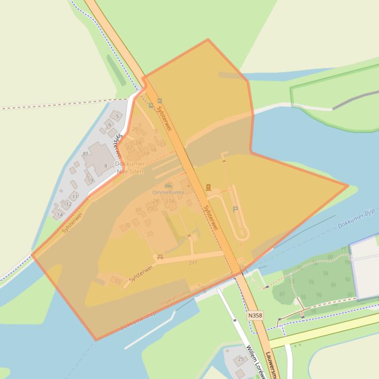 Kaart van postcodegebied 9132EL.