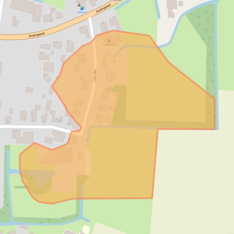 Kaart van postcodegebied 9132LL.