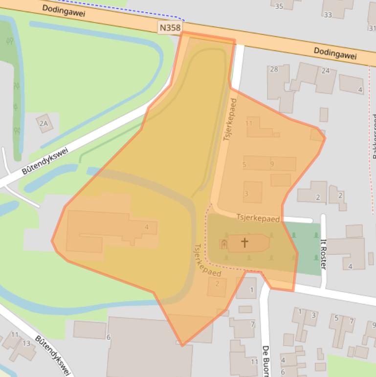 Kaart van postcodegebied 9132LP.