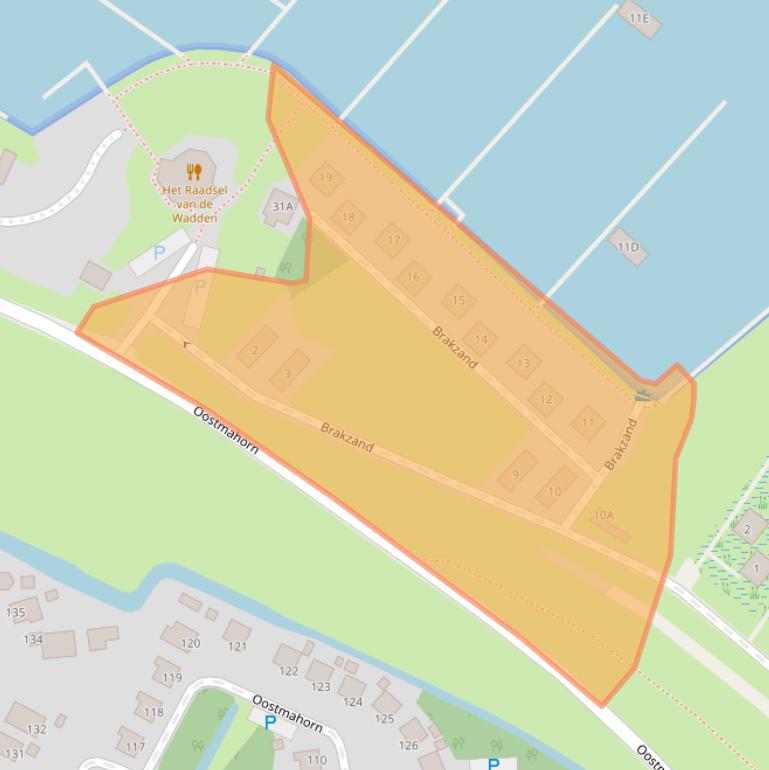 Kaart van postcodegebied 9133CB.