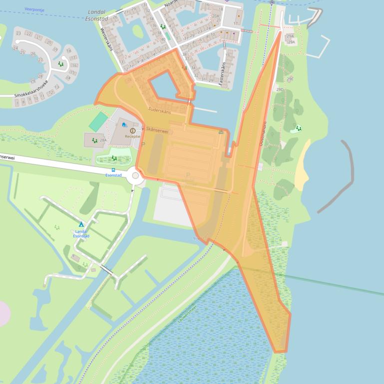 Kaart van postcodegebied 9133DA.