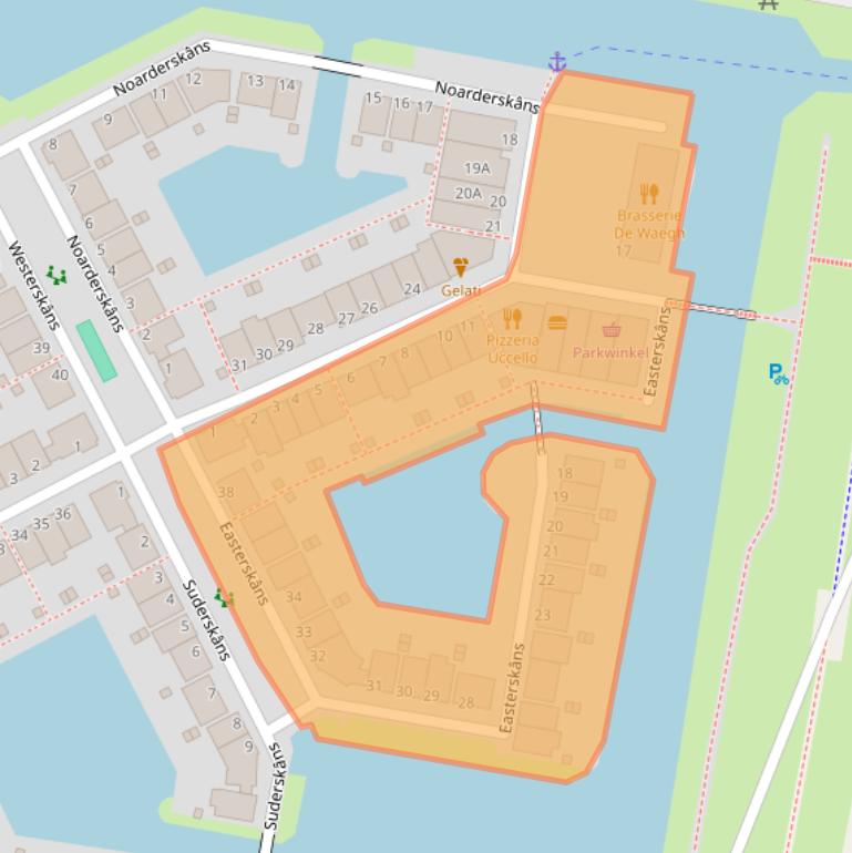 Kaart van postcodegebied 9133DB.