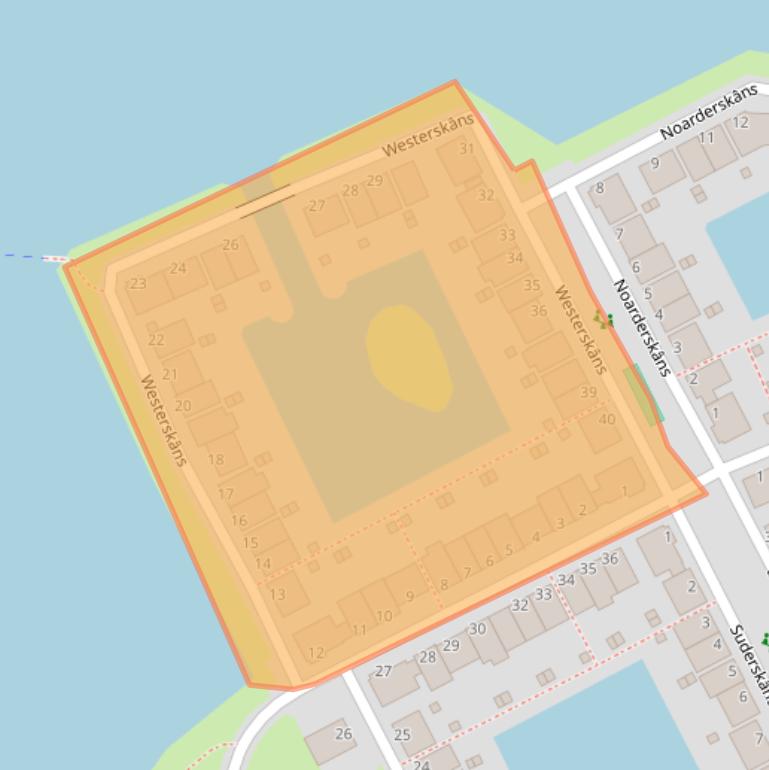 Kaart van postcodegebied 9133DC.