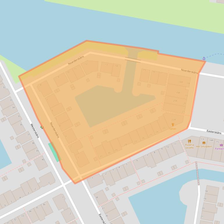 Kaart van postcodegebied 9133DD.