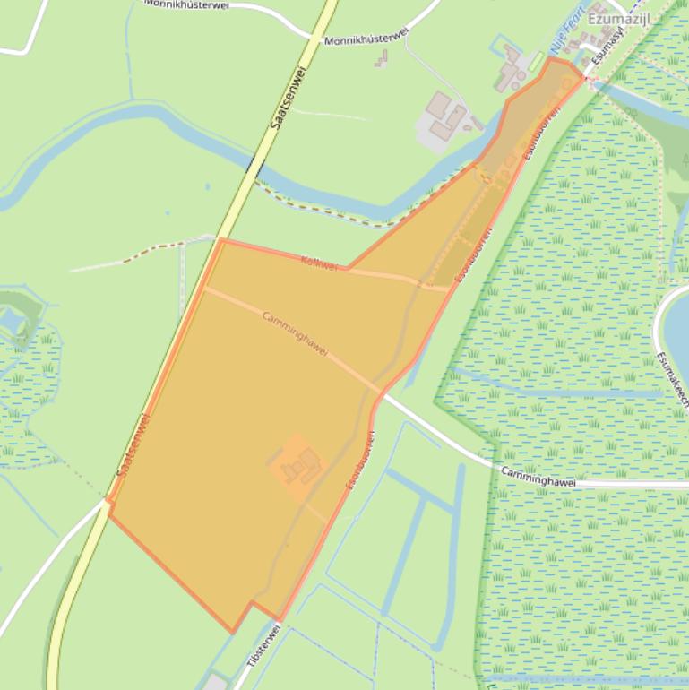 Kaart van postcodegebied 9133DM.