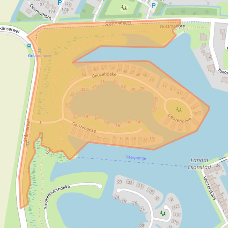 Kaart van postcodegebied 9133EA.