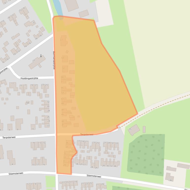 Kaart van postcodegebied 9133MX.