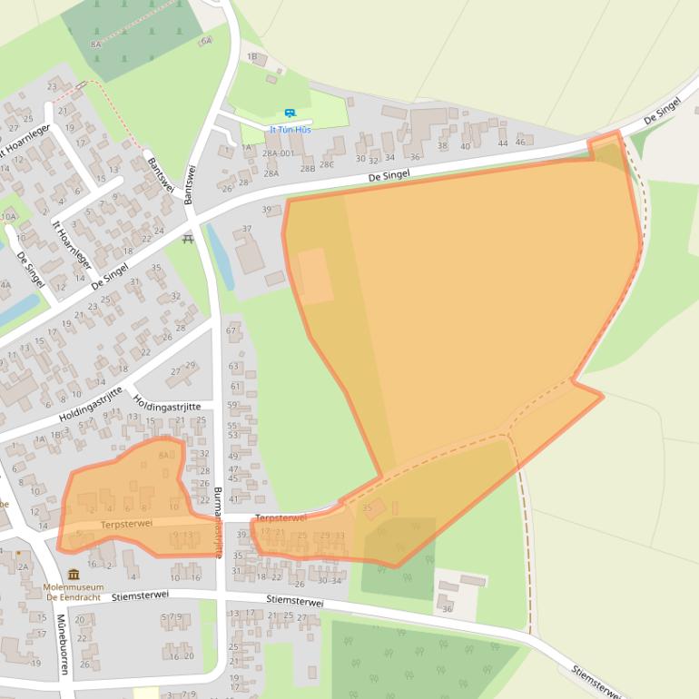 Kaart van postcodegebied 9133ND.